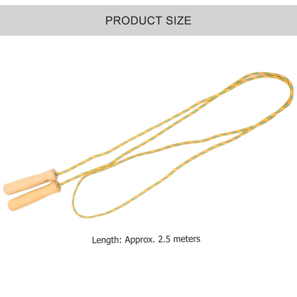 Lot De 6 Cordes à Sauter En Bois – Poignée Arrondie, Longueur Ajustable, Couleurs Aléatoires, 250 Cm