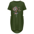 thumbnail image 4 of Vestido suelto de manga corta informal con estampado floral de moda de verano para mujer con bolsillo y cuello redondo Pompotops ghjkhdj11972, 4 of 5