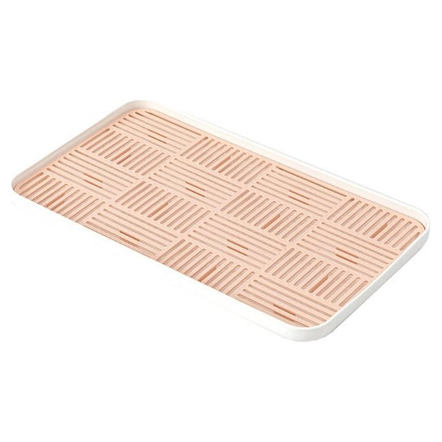 Faucet Sink Countertop Storage Holder Double Layer Shelf Rack Water Draining Organizer Tray Cloth Rag for Kitchen Pink Small