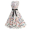 thumbnail image 2 of Youyipin Womens Summer Dresses Vintage Polka Dot 1950S Rockabilly Halter Audrey Dress Retro Bow Tie Floral Evening Cocktail Swing Dress Summer Dresses For Women 2025, 2 of 9