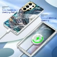 thumbnail image 3 of Dteck for Samsung Galaxy S23 Ultra Case Marble Pattern Hybrid Hard Back Soft TPU Raised Edge Ultra-Thin Shock Absorption Scratch Proof Slim Protective Case for Samsung S23 Ultra, Deep Blue Marble, 3 of 7