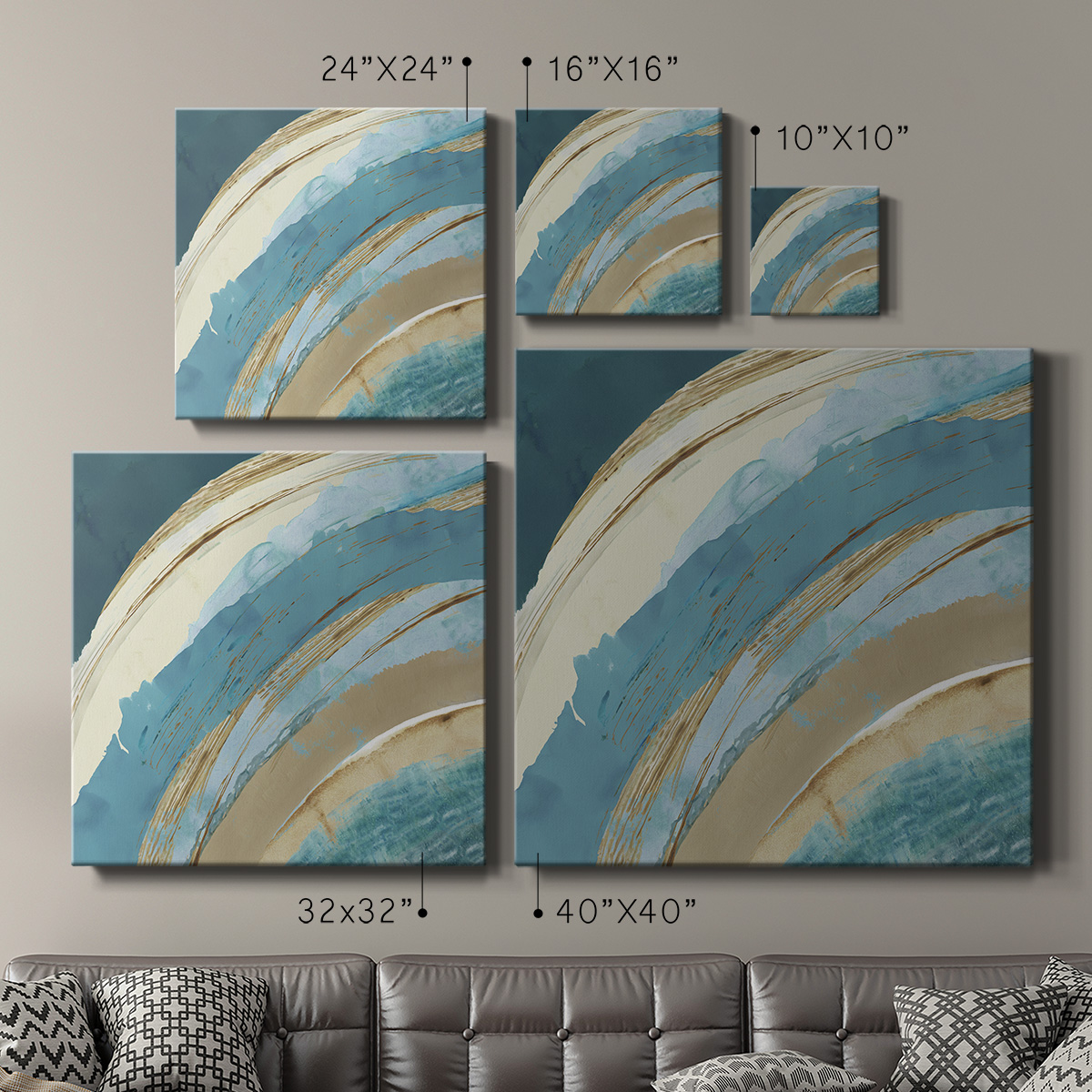 Wexford Home Making Blue Waves I-Premium Gallery Wrapped Canvas, 16" x 16" - Ready to Hang