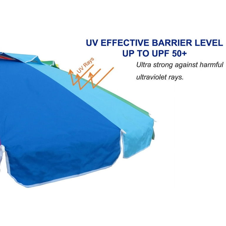 Mainstays 8 Ft Rainbow Beach Umbrella, Adjustable Tilt photo 6