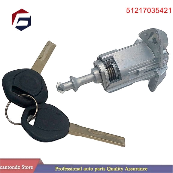 Left Driver Side Door Lock Cylinder, Assembly with 2 Keys, For BMW X5 E53 2000 2001 2002 2003 2004 2005 2006 51217035421