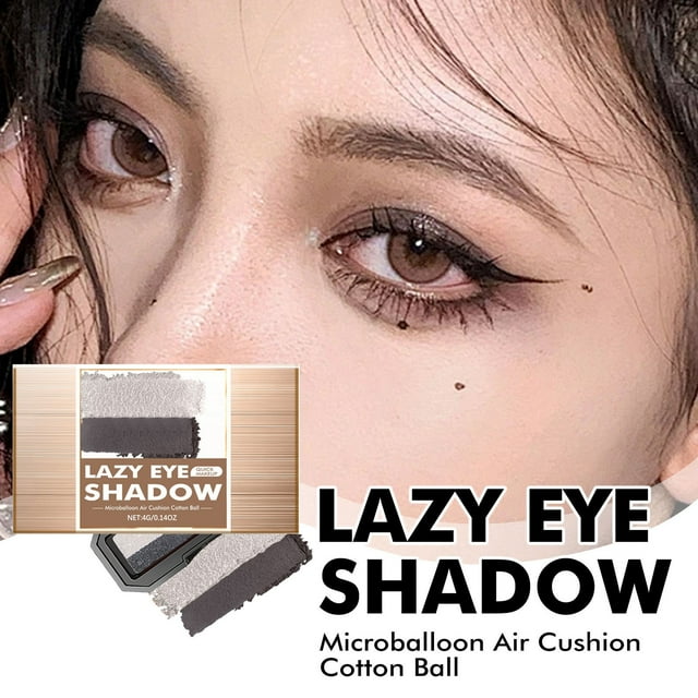 Fiudx Sombra de Ojos En Cojín, Tono Champán Altamente Pigmentado, Barra de Color de Larga Duración, Diseño 2 En 1 con Brocha de Esponja Suave, Aplicación Rápida para Looks Cotidianos, Perfecta para P