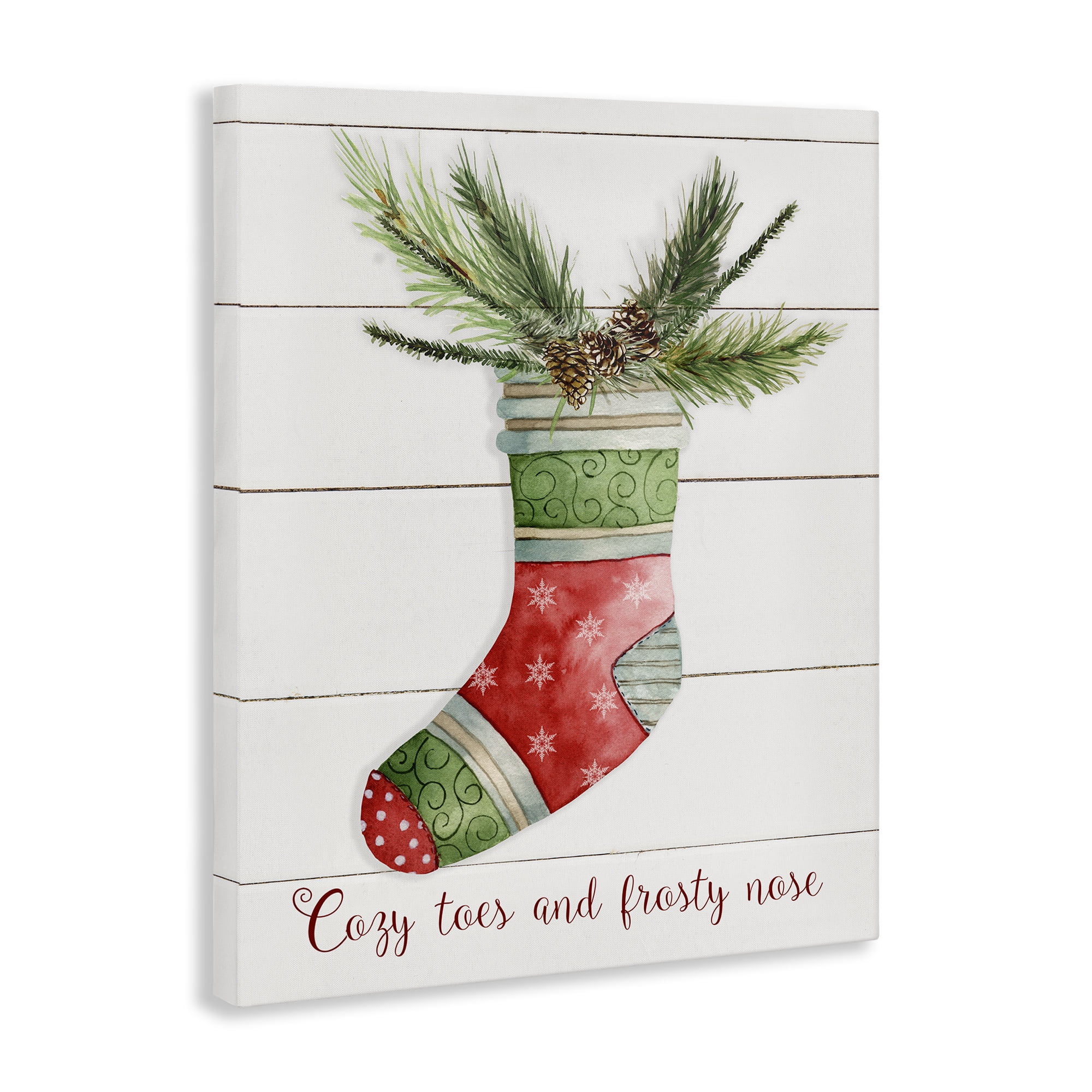 Stupell Industries Cozy Toes & Frosty Nose Holiday Painting Gallery Wrapped Canvas Art Prints Wall Art, 36 x 48