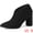 Black, variant on Women's Pointed Toe Cutout Block Heel Ankle Booties Burgundy 10