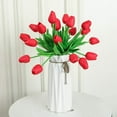 thumbnail image 3 of Latex Tulips Real Touch Pink Artificial Flowers Fake Tulips Arrangement Bouquet for Home Office Wedding Decor (Pink), 3 of 5