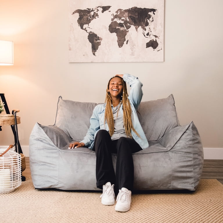 Big Joe Imperial Fufton Foam Filled Bean Bag Sofa with Removable