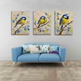 thumbnail image 3 of Cute Canvas Wall Decoration Painting Titmouse Original Black-Capped Titmouse Bird Wall Decoration Animal Art Flower Branch Small Art For Living Room, Entryway, Bar, Office Unframed, 3 of 6