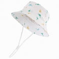 thumbnail image 2 of Gibobby Baby Sun Hat UPF 50+ Sun Protective Toddler Bucket Hat Cartoon Print Wide Brim Summer Outdoor Play Beach Hat for Boys Girls 12-18 Months 1T 2T 3T 4T 5T 6T(6-12 Months,White), 2 of 4