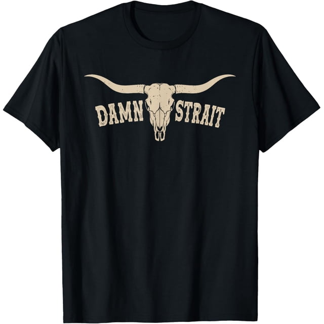 Camiseta de estilo retro con diseño de calavera de toro y vaquero