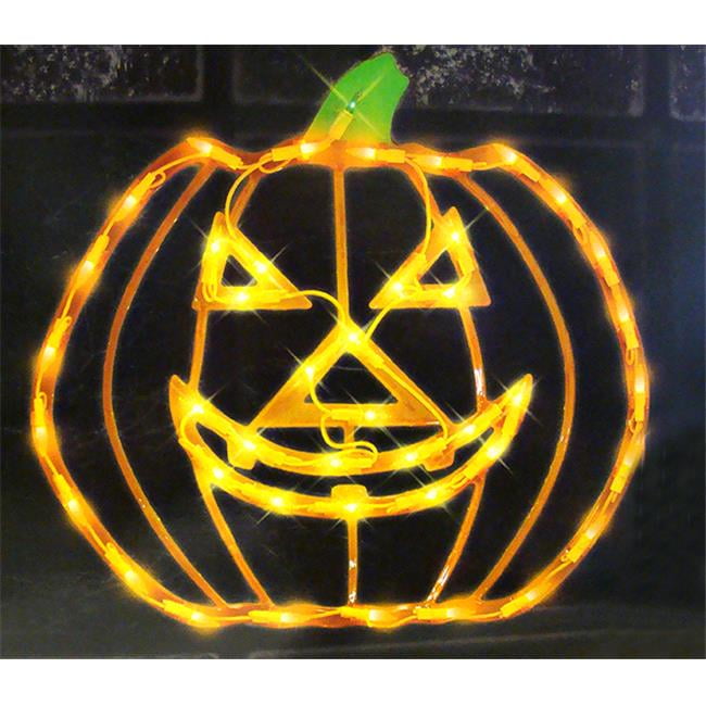 NorthLight 15 in. Lighted Halloween Jack O Lantern Pumpkin Window
