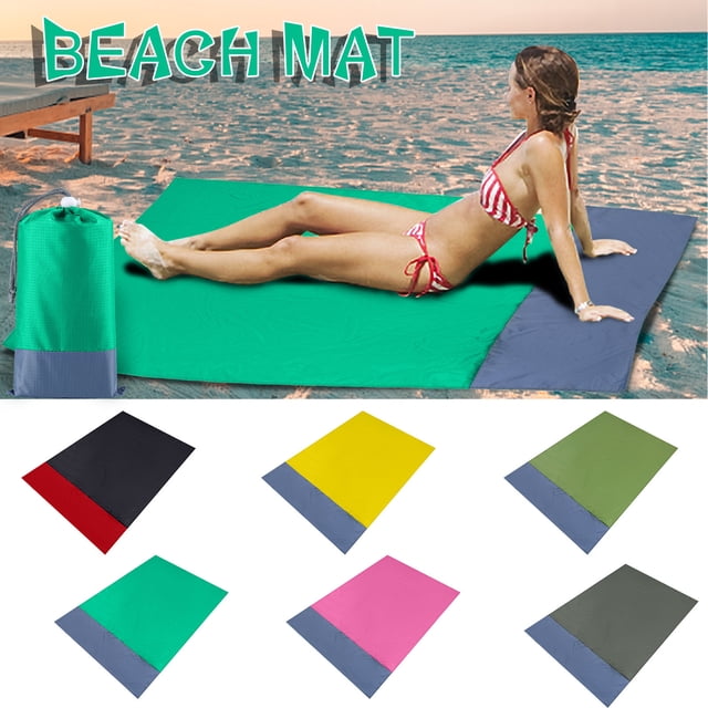 Xihbxyly Manta de Playa, Tapete Grande Impermeable y Resistente a La Arena, Ligero y Plegable, Fácil de Transportar con Bolsa de Almacenamiento, Ideal para Playa, Picnic, Camping, Senderismo, 79 X 55