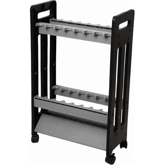 Fishing Rod Holder, Fishing Pole Holders for Garage, Plastic Fishing Rod Rack, Portable Wheels