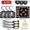 thumbnail image 3 of YANSION Disfraz Pirata Niño con Bandana de Capitán Pirata Parche de Ojo Pirata Espada Pirata Gancho Pendientes Bigote Pirata Accesorios Pirata para Carnaval Halloween y Fiesta Pirata, 3 of 7