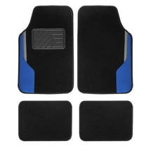 FH Group Color-Block Carpet Liners Non-Slip Car Floor Mats with Faux Leather Accents - Full Set