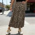 thumbnail image 2 of oqasdz Satin Maxi Skirts for Women Leopard Prints Slit Elegant High Waist Side Split Long Skirt with Flowy Hem and Comfortable Fit Outwear, 2 of 4