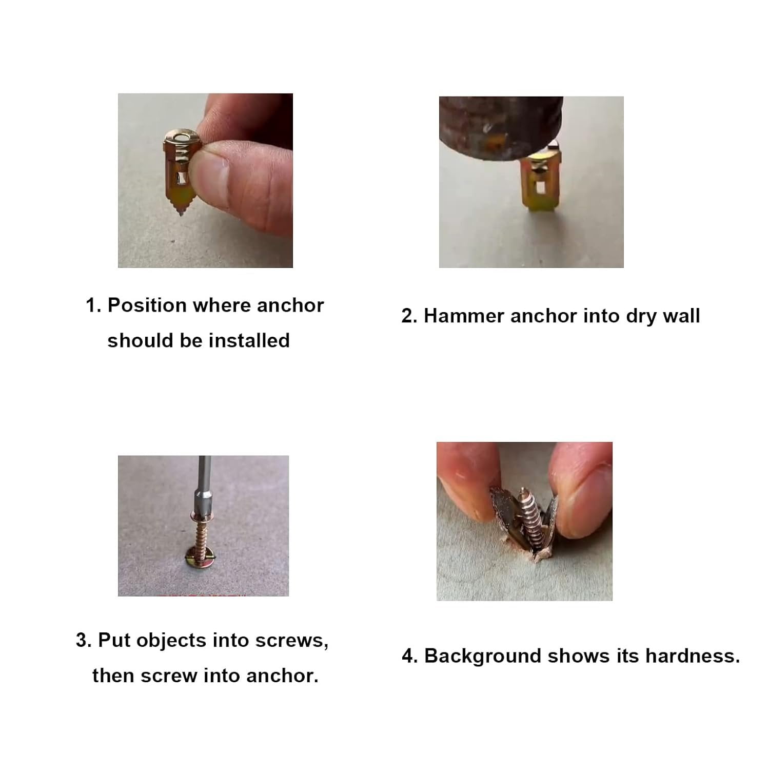 220 count Drywall Self-Drilling Anchors Screws Kit, No Drill Holes in Wall,  for TV, Shelf Straps, Cabinet & Decoration