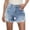 Light Blue, variant on Women's High Waisted Stretchy Denim Shorts for Casual Outings - Comfortable Distressed Hem Design for Spring and Summer Wear Soft Cropped Jeans,Color:Light Blue,Size:L