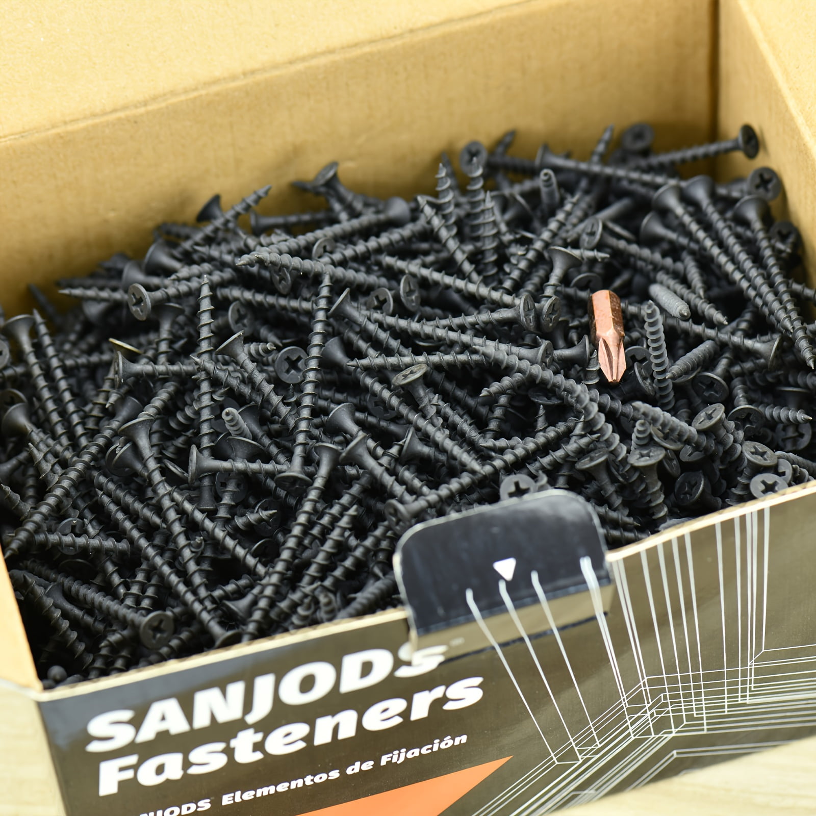 4.5lb #6 Drywall Screws, #2 Phillips Bugle Head, Coarse Thread Sharp Point, Black, Wood Screws