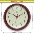 thumbnail image 3 of Infinity Instruments Retro Round Red Wall Clock, 12", 3 of 7