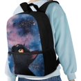 thumbnail image 4 of Uourmeti Black Cat Starry Sky Pattern Large Capacity Backpack for Camping School, Premium Wear Resistant Big Capacity School Bag Side Mesh Pockets School Backpack, 4 of 6