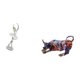 thumbnail image 5 of Juego de figuras de escritorio: Estatua de bailarina, escultura de toro, adorno de animal de resina, diseño artístico moderno, ideal para regalar, dec, 5 of 8