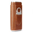 thumbnail image 3 of 1 Uds. Funda para puros forrada de madera de cedro-estuche de viaje para cigarros cortador de puros humidor (marrón), 3 of 5
