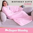 thumbnail image 2 of Manta portátil Super Blanky para mujeres y hombres, color rosa bebé, 2 of 8