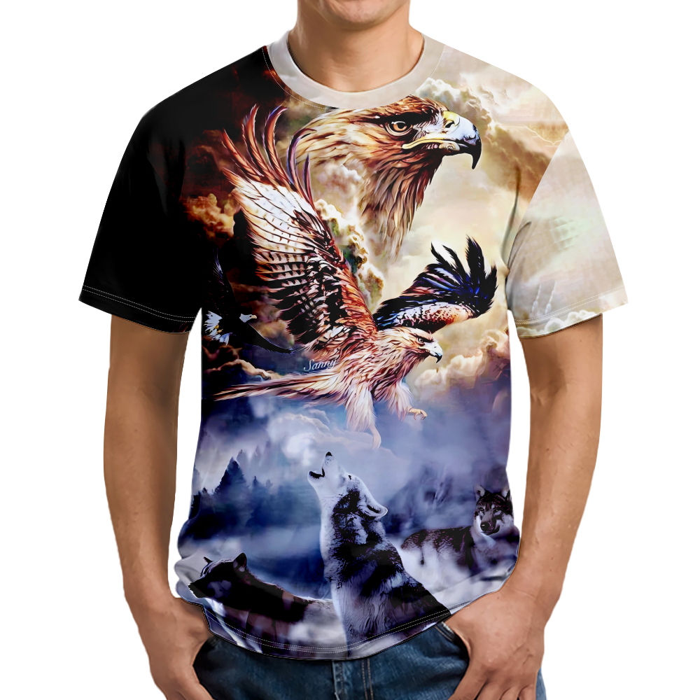 KONEW Shirts Eagle T Shirts Round Neck Family Matching Clothes(XL ...
