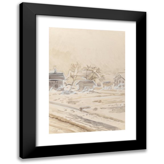 Charles Ephraim Burchfield 11x14 Black Modern Framed Museum Art Print Titled - Rising Fog in Winter (1917)