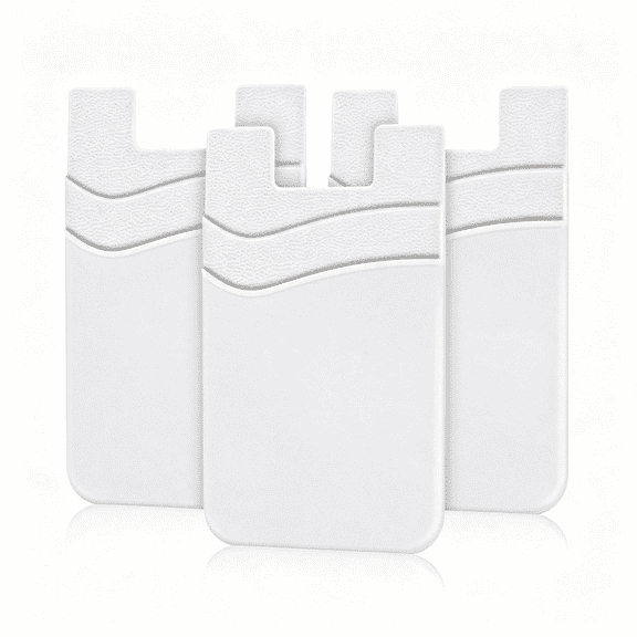 GASTROPOD Phone Wallet, Strong Adhesive Silicone Wallet Sleeve Pocket Id Credit Card Holder Stick on Fit for Iphone & All Smartphones White Phone Wallet White