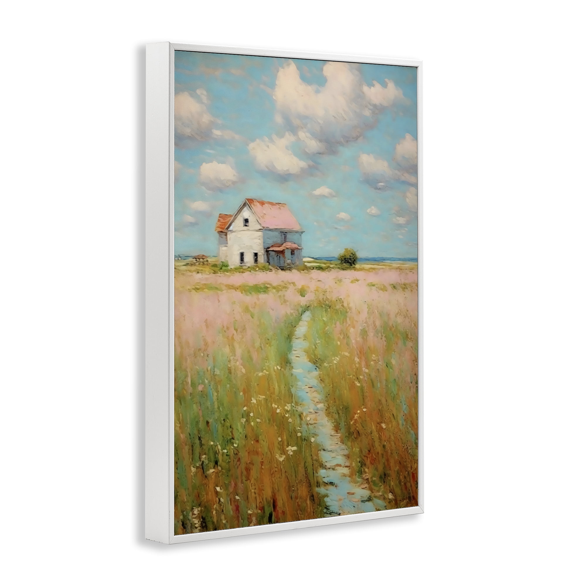 Stupell Industries House in Field of Flowers White Framed Giclee Art, design by Creative Studio