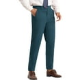 thumbnail image 4 of INSPIRE CHIC Slim Fit Dress Pants for Men's Flat Front Stretch Solid Office Trouser Green 32, 4 of 5