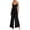 Black, variant on Women's Wide Leg Sleeveless Flare Jumpsuit - Casual Pantsuit for Summer/Fall Daily & Outdoor Wear