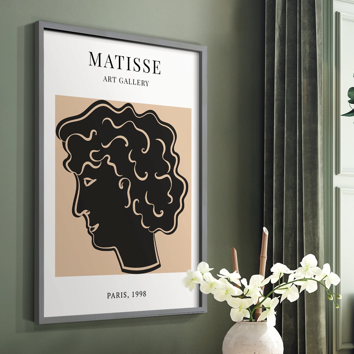 Matisse CXXI Framed Print in Gray Solid Wood 8 x 10 Framed Print