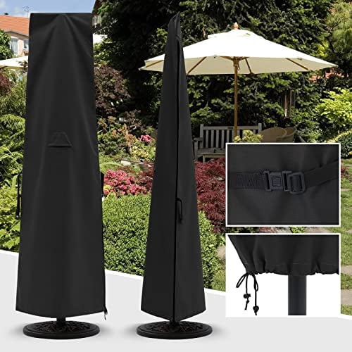 ABCCANOPY Couverture de Parasol de Patio pour 6,5 Pi à 14 Pi Noir