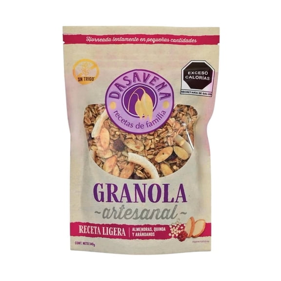 Granola Dasavena gourmet ligera con almendras quinoa y arándanos 340 g