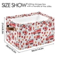 thumbnail image 4 of Yayeee Canvas Storage Basket with Handles for Shelves Fabric Bins Closet Organizer, White Cartoon Fire Truck Pattern, 4 of 8