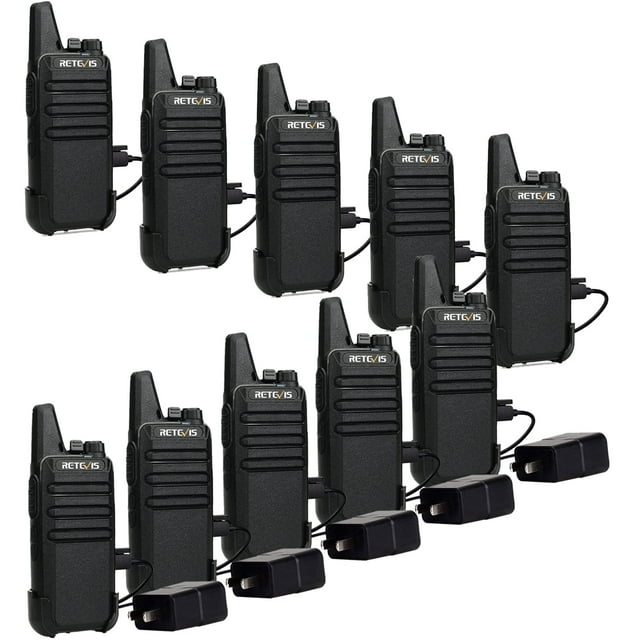 Walkie Talkies Retevis RT22 recargables de largo alcance, paquete de 10