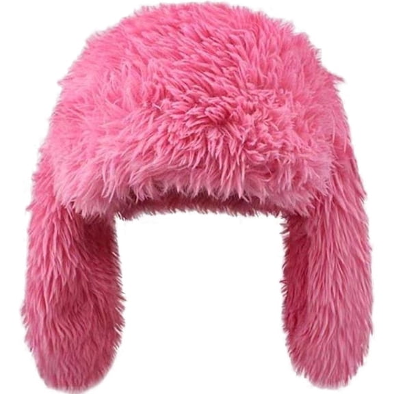 vlrwzc Long Ear Plush Hat Cartoon Animal Cap Rabbit Ears Plush Beanie Hat Women Winter Warm Hat Protective Ear Cold Hat