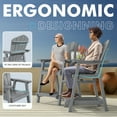 thumbnail image 5 of Buballino Bar-Height Adirondack Outdoor Wooden Chairs Set - 2-Piece, Double-Layer Connecting Tray Included, Gray, 5 of 9