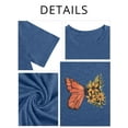 thumbnail image 4 of XCHQRTI Butterfly Graphic Plus T-Shirts Women Graphic Casual Shirt Summer Short Sleeve Tee, 4 of 8