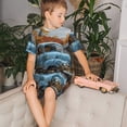 thumbnail image 4 of Fotbe Rustic Vintage Truck Autumn Pijama Estampada de 2 Piezas para Niños – Ropa de Dormir de Manga Corta Cómoda para Niños y Niñas, Camiseta y Shorts de Algodón-Large, 4 of 6