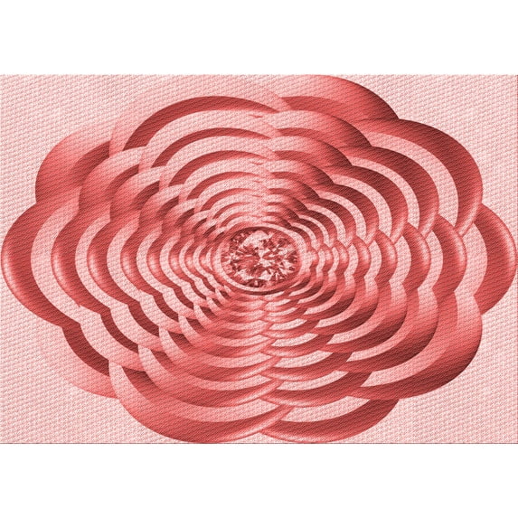 Ahgly Company Indoor Rectangle Patterned Flamingo Pink Area Rugs, 4' x 6'