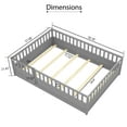 thumbnail image 2 of Bellemave Full Floor Bed with Door and High Fence, Montessori Floor Bed with Guardrails, Solid Wood Toddler Bed with Slats, Easy Assembly, Grey, 2 of 10