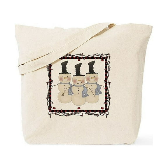 CafePress - Country Christmas Snowmen Tote Bag - Unisex Canvas Tote Bag, Beige, 1-Piece