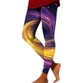 thumbnail image 2 of Maqroz Women's Swirl Print Yoga Pants High Waisted Galaxy Leggings Soft Stretchy Workout Tights Abstract Space Gym Bottoms Purple,XL, 2 of 5