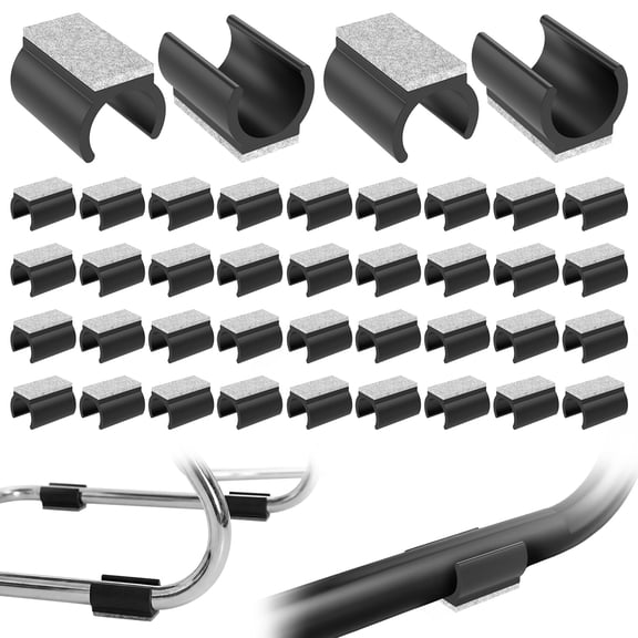 Tmwefusc 40 Pcs U Shape Plastic Chair Legs Clips Rectangle Non-Slip Floor Glides Tubing Caps,25 mm Rectangle Chair Leg Cover with Felt Pad  for Office